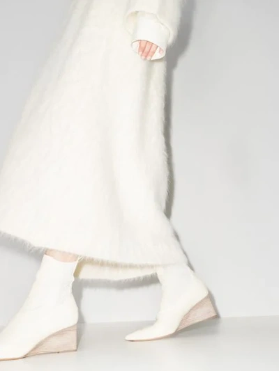 Shop Jil Sander Wedge 65mm Ankle Boots In Neutrals