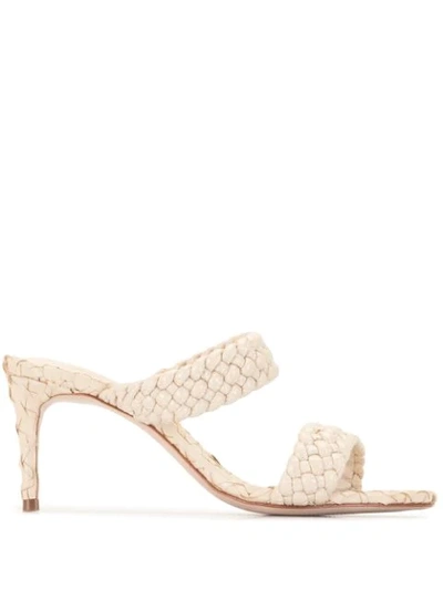 Shop Schutz Braided Double-strap Sandals In Neutrals