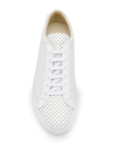 Shop Common Projects Achilles Premium Low Perforated Sneakers In White