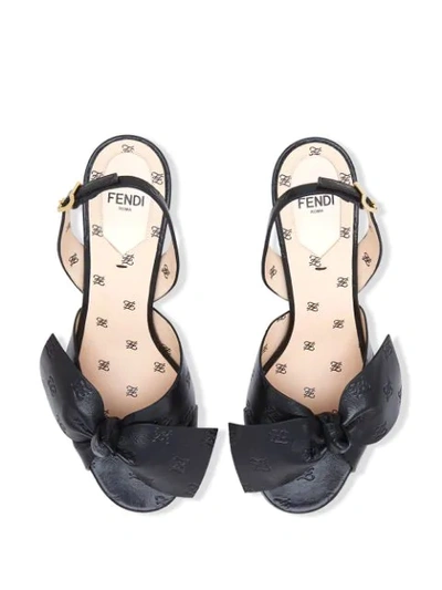 Shop Fendi Ffreedom Karligraphy Motif Slingback Sandals In Black