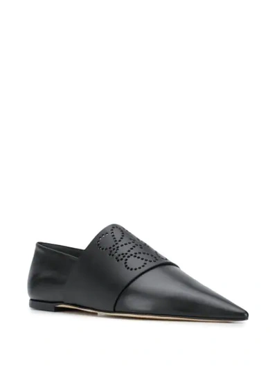 Shop Loewe Pointed Toe Slippers In Black