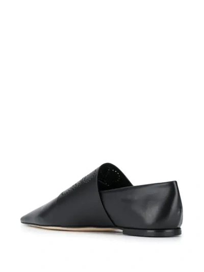 Shop Loewe Pointed Toe Slippers In Black