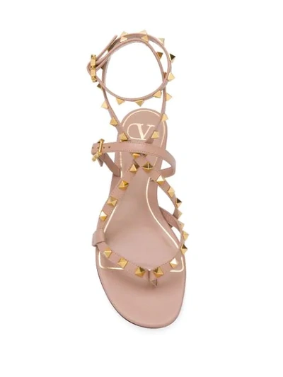 Shop Valentino Rockstud Flair Sandals In Pink