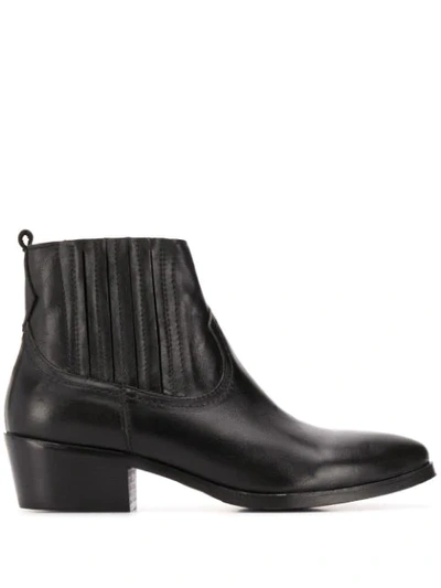 Shop Albano Pointed Elasticated Boots In Black