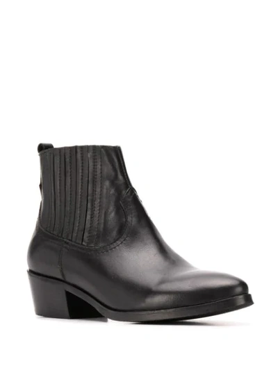 Shop Albano Pointed Elasticated Boots In Black