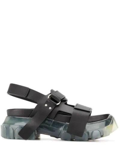 Shop Rick Owens Tractor Sandals In Black