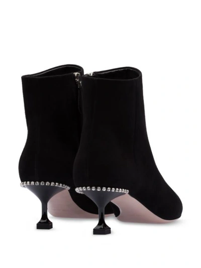 Miu Miu Stretch Pointed Booties In Black