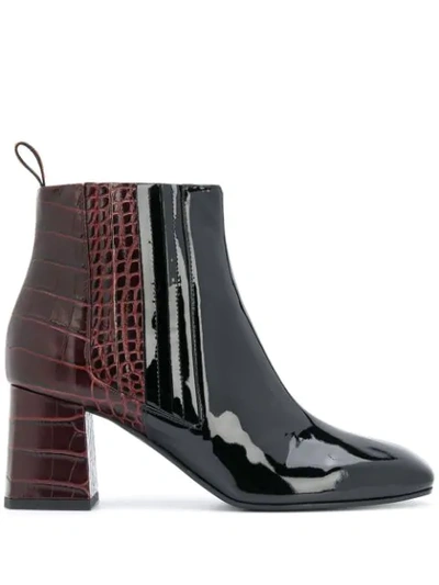 Shop Pollini Two-tone Ankle Boots In Black