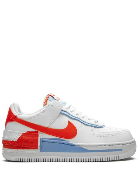 air force 1 white and red and blue