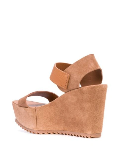 Shop Pedro Garcia Double Strap Wedges In Brown