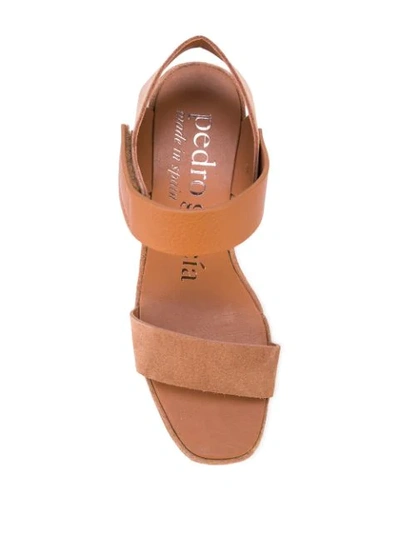 Shop Pedro Garcia Double Strap Wedges In Brown