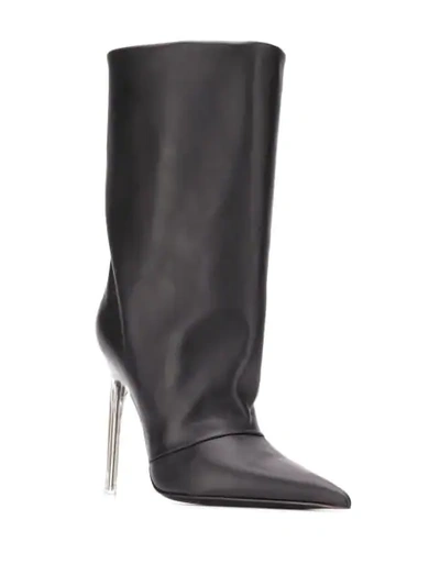 Shop Versace Mid-calf Stiletto Boots In Black