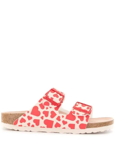 Shop Birkenstock Arizona Heart-print Sandals In Pink