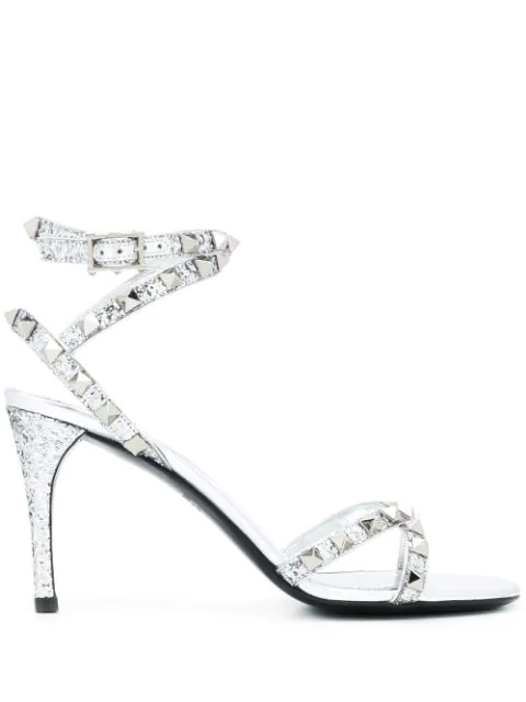silver valentino sandals