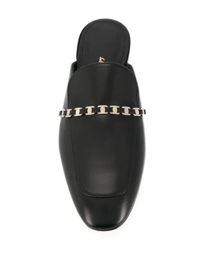 Shop Ferragamo Vara Chain Mules In Black