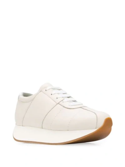 Shop Marni Big Foot Platform Heel Sneakers In Neutrals