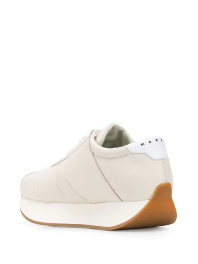 Shop Marni Big Foot Platform Heel Sneakers In Neutrals