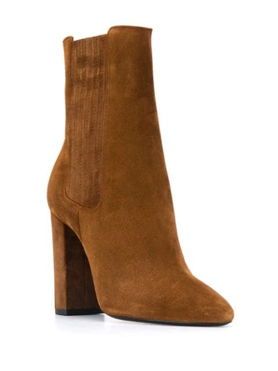 Shop Saint Laurent Lou Chelsea Boots In Brown