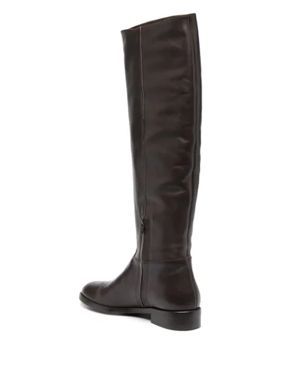 Paul Warmer Knee-high Leather Boots In Brown