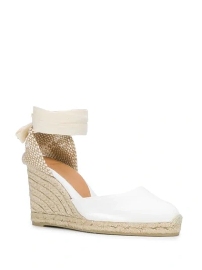 Castaã±er 'carina' White And Beige Canvas Closed-toe Espadrilles Woman In White