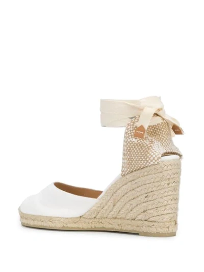 Castaã±er 'carina' White And Beige Canvas Closed-toe Espadrilles Woman In White