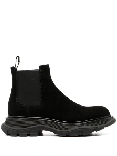Shop Alexander Mcqueen Flatform Sole Ankle Boots In Black