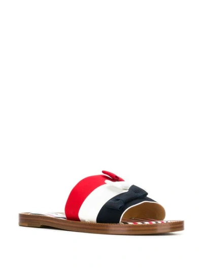 Shop Thom Browne Rwb Bow-detail Sandals In Red
