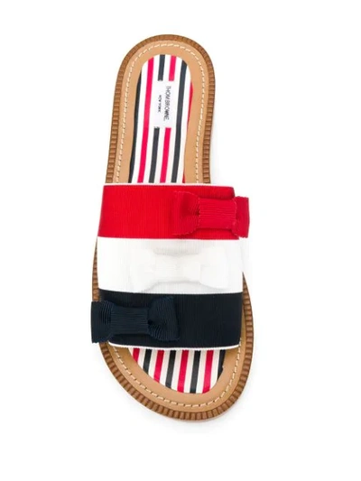 Shop Thom Browne Rwb Bow-detail Sandals In Red