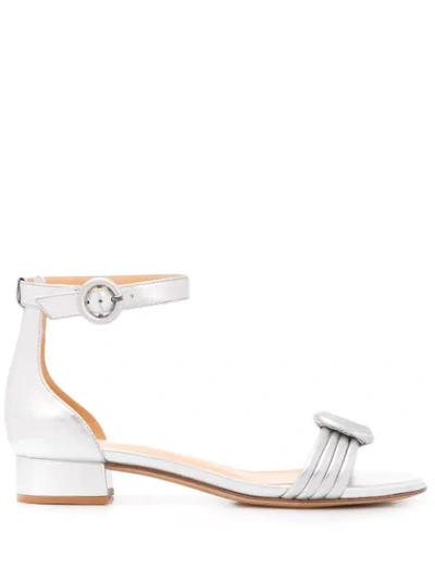 Shop Alexandre Birman Vicky Flat Sandals In Silver