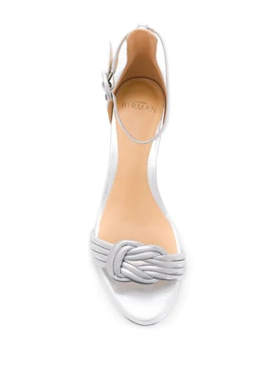 Shop Alexandre Birman Vicky Flat Sandals In Silver