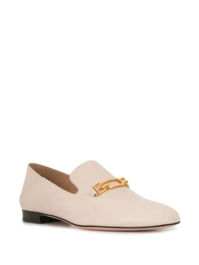 Shop Bally Chain-link Loafers In White
