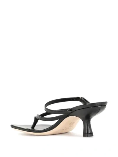 Shop By Far Desire Creased-leather Sandals In Black