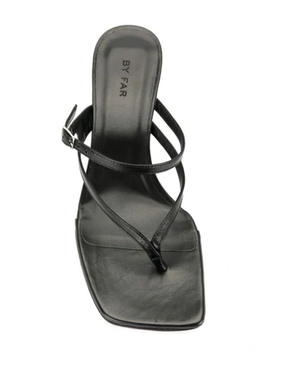 Shop By Far Desire Creased-leather Sandals In Black
