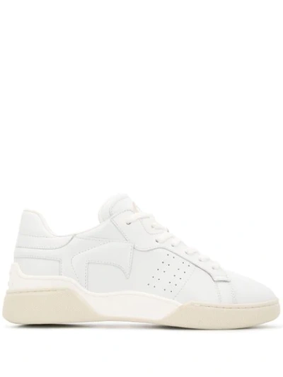 Shop Tod's Leather Low-top Sneakers In White