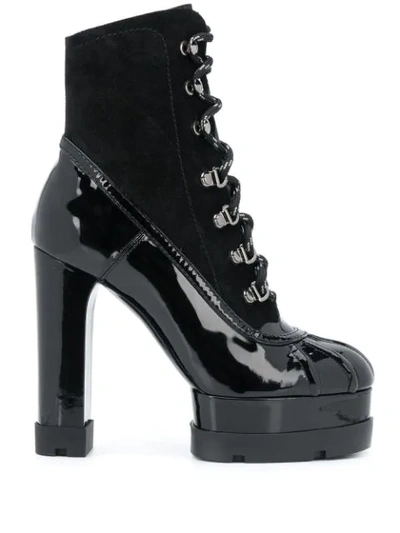 Shop Casadei Lace-up 130mm Ankle Boots In Black