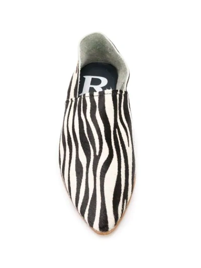 Shop Roseanna Zebra Print Slippers In White