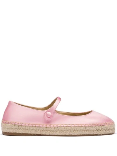 Shop Prada Espadrille Ballerina Shoes In Pink