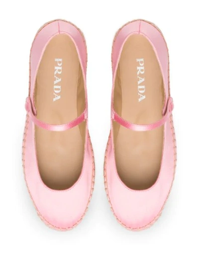 Shop Prada Espadrille Ballerina Shoes In Pink
