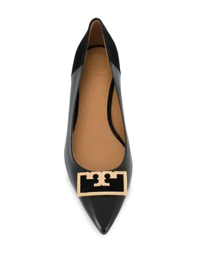 Shop Tory Burch Logo-plaque 20mm Pumps In Black