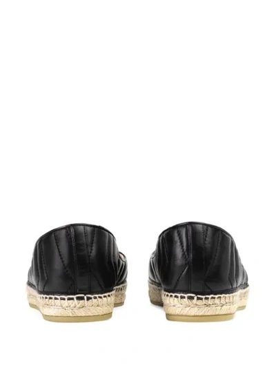 Shop Gucci Marmont Gg Leather Espadrilles In Black