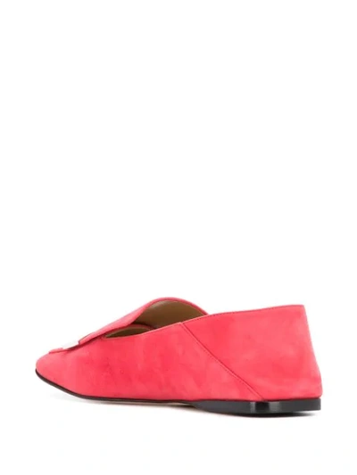 Shop Sergio Rossi Sr1 Logo Plaque Suede Loafers In Red