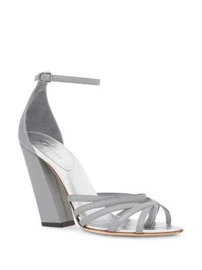 Shop Burberry Split Toe Detail Sandals In Grey