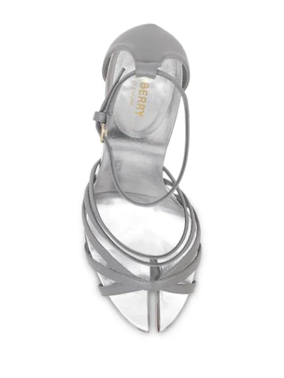 Shop Burberry Split Toe Detail Sandals In Grey