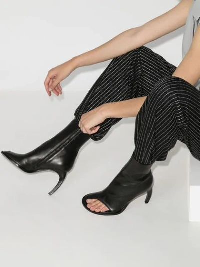 Shop Ann Demeulemeester 70mm Open Side Toe Boots In Black