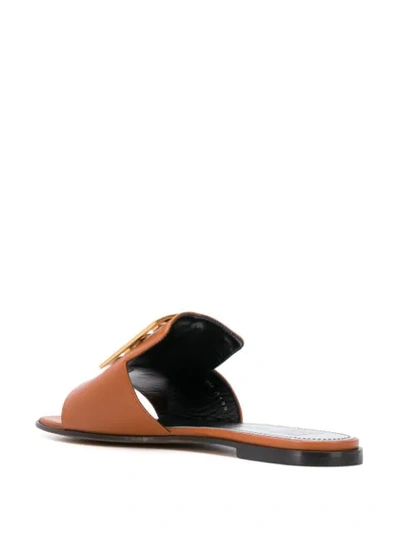 Shop Givenchy 4g Leather Sandals In Brown