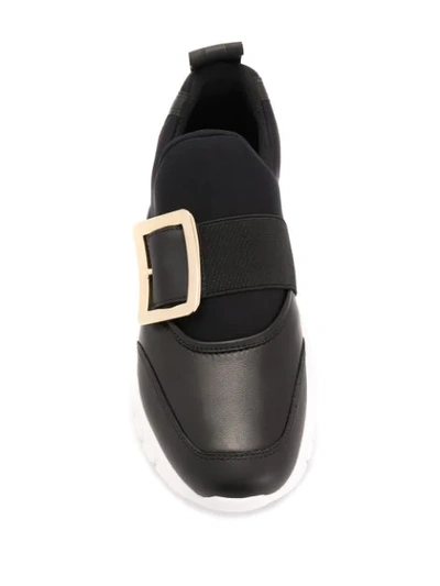 Shop Bally Buckle Detail Sneakers In Black