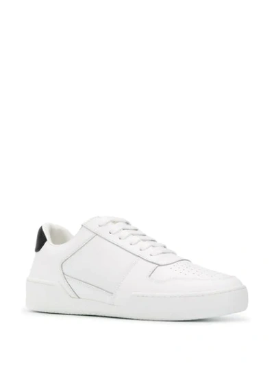 Shop Versace Contrast Heel Counter Sneakers In White