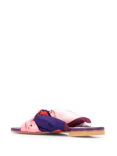 Shop Avec Modération Satin Ribbon Leather Sandals In Purple