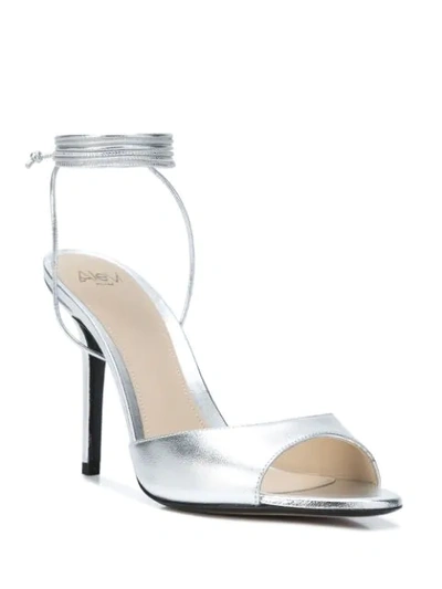 Shop Alevì Lucy Wrap-around Ankle Strap Sandals In Silver