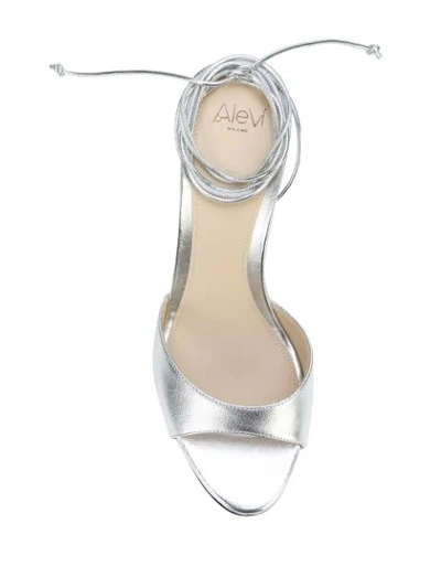 Shop Alevì Lucy Wrap-around Ankle Strap Sandals In Silver